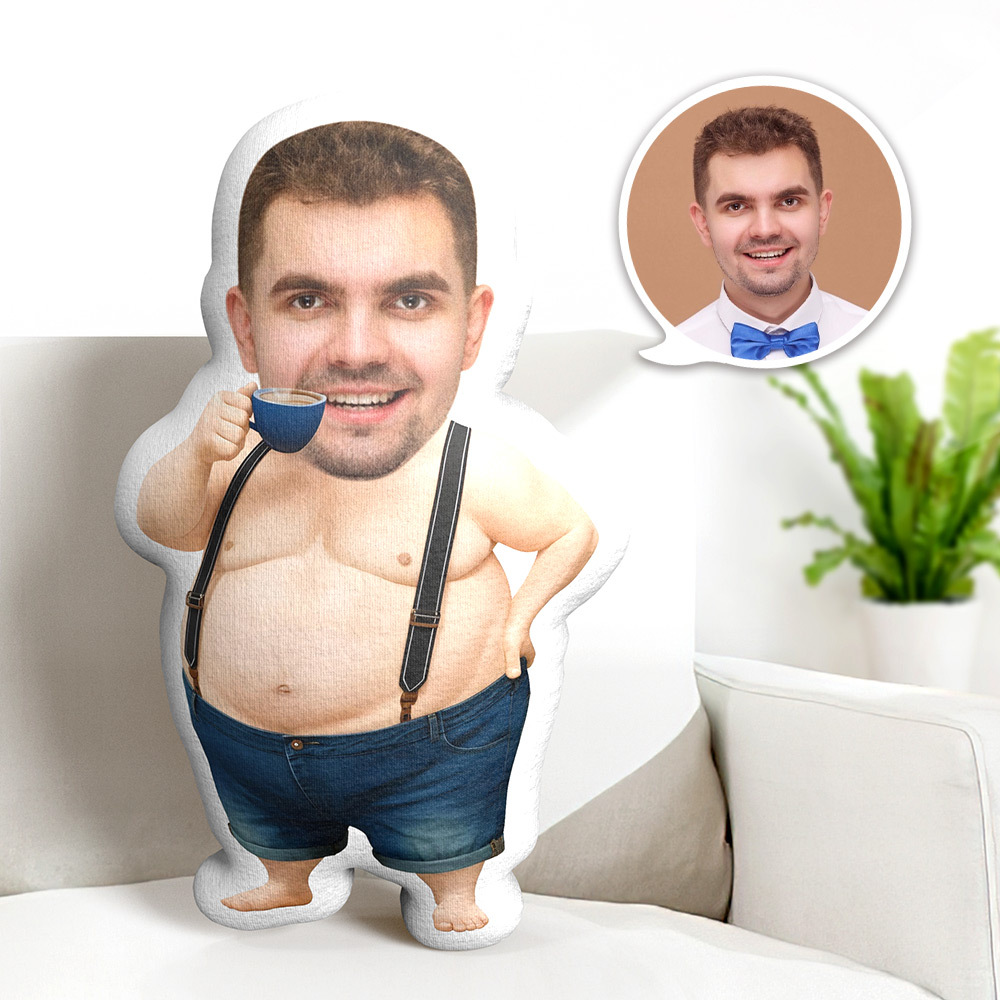 Benutzerdefinierte Minime Kissen Mann Mit Großem Bauch Gesichtskissen Personalisiertes Körperkissen - dephotoblanket