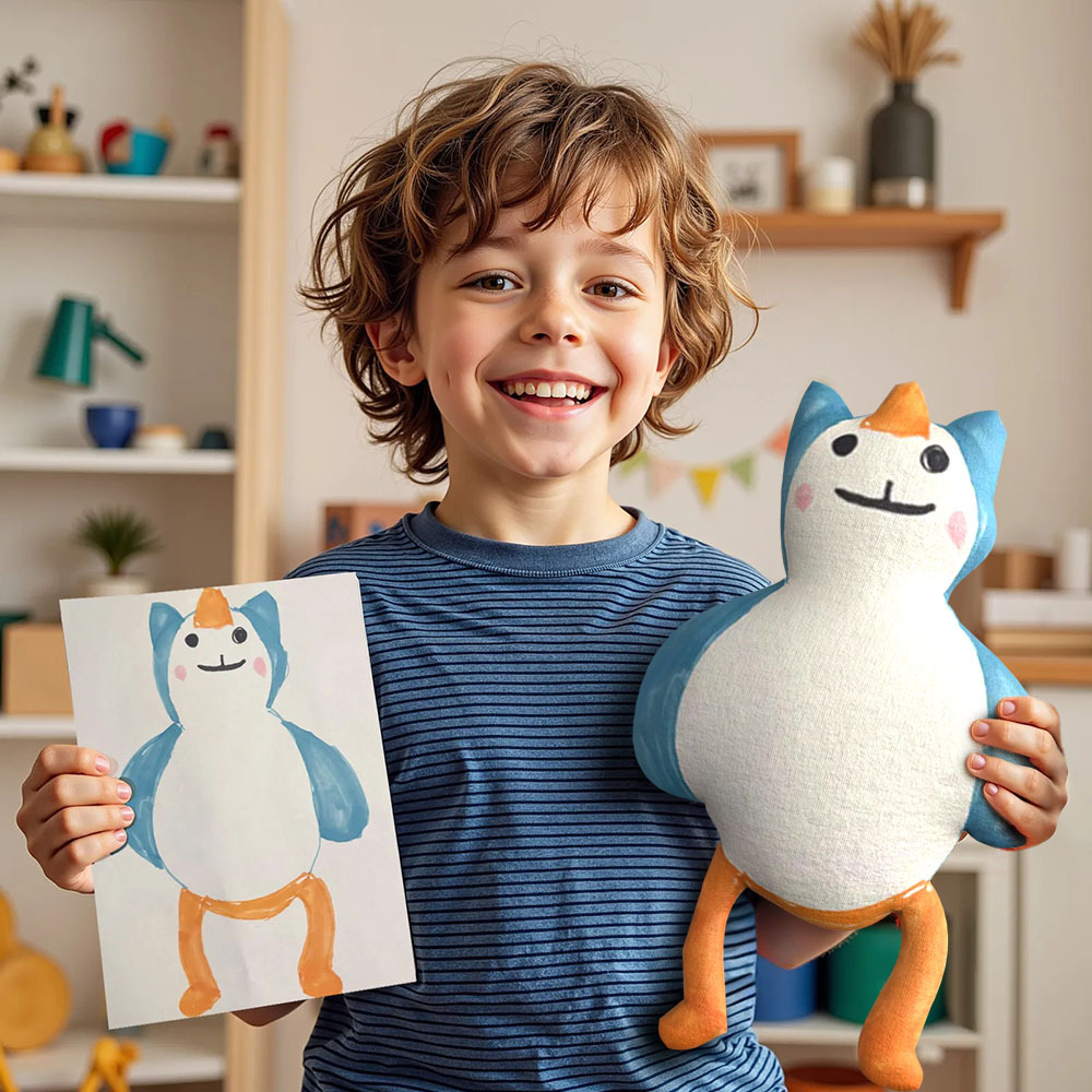 Benutzerdefinierter Plüsch Aus Der Zeichnung, Personalisierte Kuscheltiere, Einzigartige, Personalisierte Geschenke Für Kinder