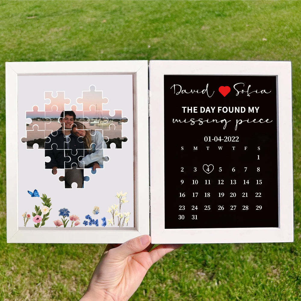 Benutzerdefinierter Fotorahmen „der Tag, An Dem Ich Mein Fehlendes Stück Gefunden Habe“ Puzzle-fotorahmen Paargeschenke - dephotoblanket