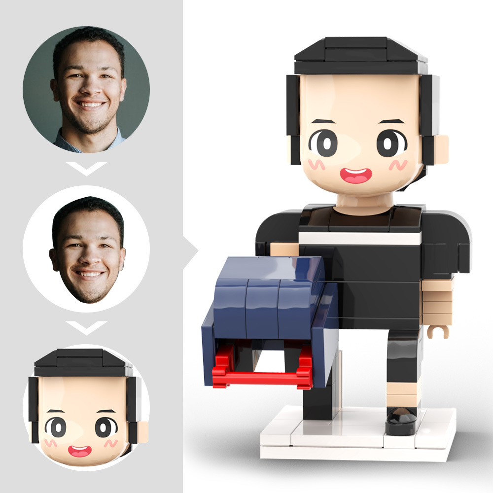 Individuell Gestaltete Footballspieler-figur Aus Bausteinen Mit Helm, Bereit Zum Spiel – Ein Tolles Geschenk Für Berufstätige - dephotoblanket