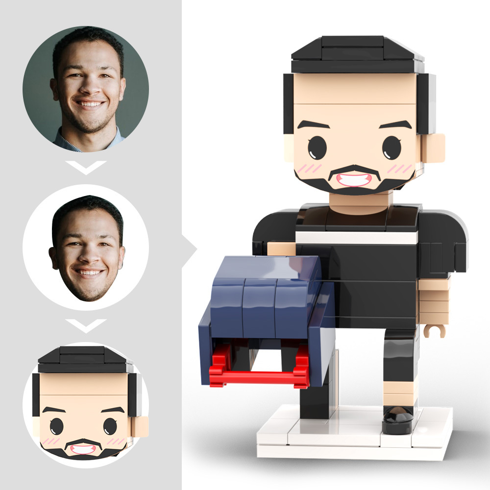 Individuell Gestaltete Footballspieler-figur Aus Bausteinen Mit Helm, Bereit Zum Spiel – Ein Tolles Geschenk Für Berufstätige - dephotoblanket