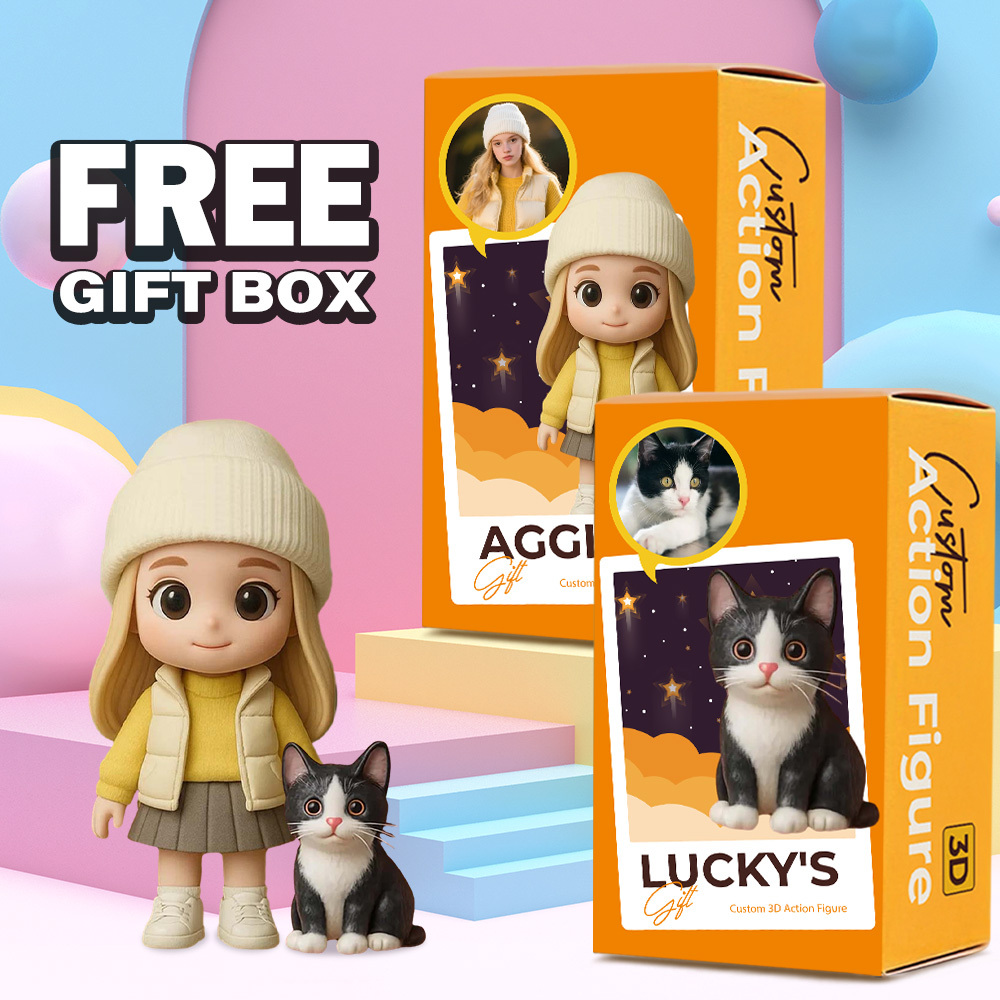 Personalisierte 3D-Actionfigur von Ihrem Foto, personalisierte Spielzeugfigur, individuelle Actionfigur, Geschenke für Sie/Ihn