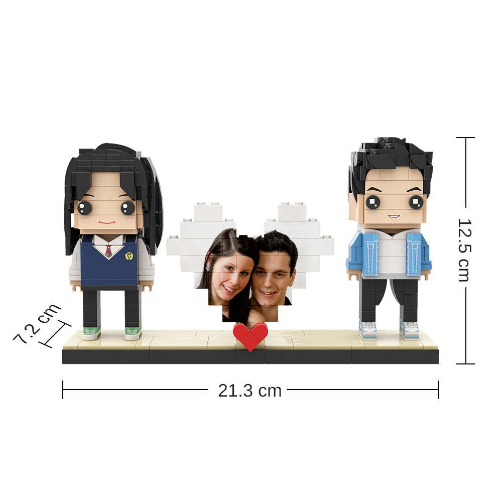 Benutzerdefinierte Ziegelfiguren Und Block-fotopuzzle Ganzkörper 2 Personen Benutzerdefinierte Ziegelfiguren Personalisierte Ziegelfiguren - dephotoblanket