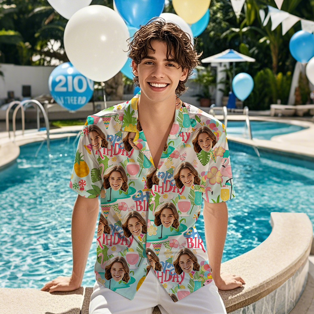 Geburtstagsfeier – individuelles Herren-Hawaii-Hemd - dephotoblanket