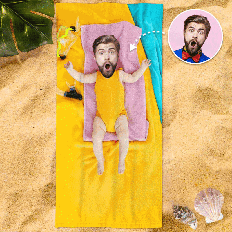 Benutzerdefiniertes Foto-gesichts-strandtuch, Gesichtshandtuch Mit Ihrem Traumkörper, Geschenk Für Die Beste Freundin - dephotoblanket