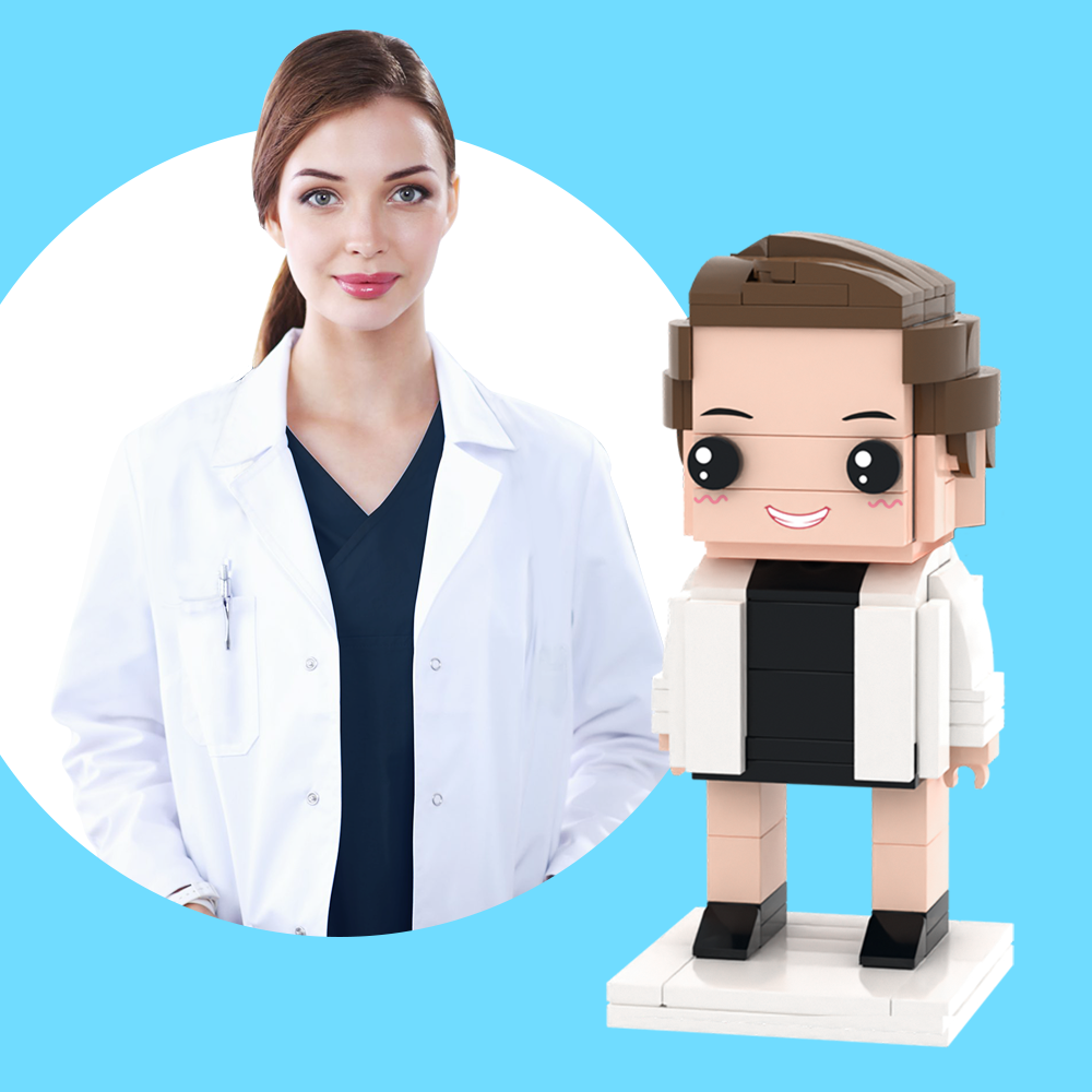 Ganzkörper Anpassbare 1 Person Detaillierte Version Benutzerdefinierte Ziegelfiguren Kleine Partikelblock Spielzeug Ärztin - dephotoblanket