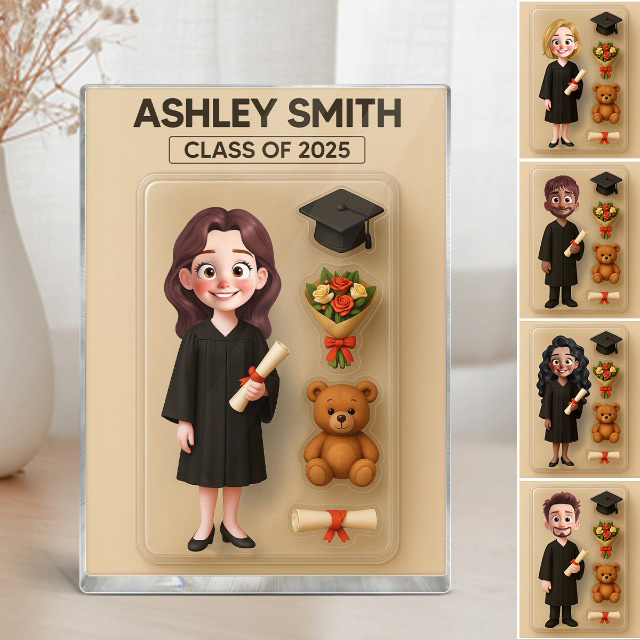 Benutzerdefinierte Figur, Personalisierte Abschlusstafel Aus Acrylblock Für Absolventen, Personalisierter Fotorahmen, Acryldekorationsstil Für Neue Absolventen - dephotoblanket