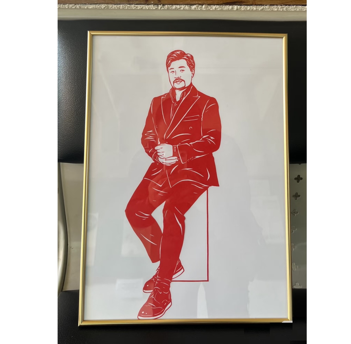 Personalisiertes Porträt Aus Papierschnitten Nach Foto Auf Leinwand – Wandbild Als Geschenk Für Freunde Oder Paare
