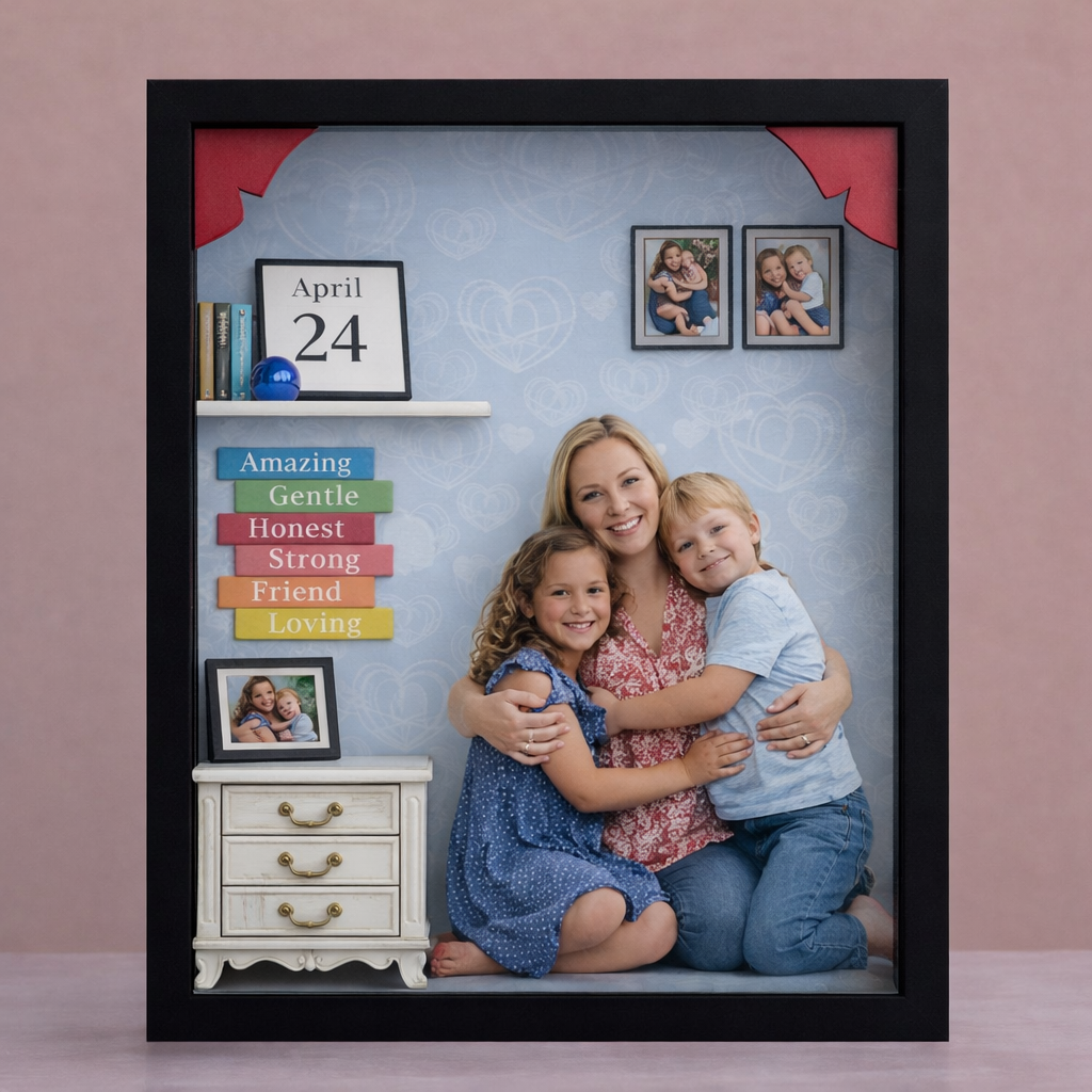 Das Miniaturregal – Individuelles Foto & Nachricht, Personalisiertes Foto-erinnerungsstück - dephotoblanket