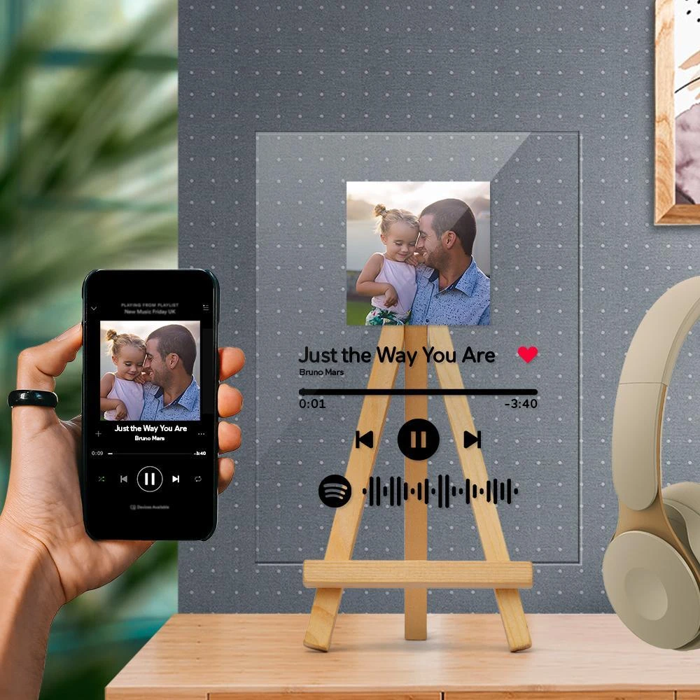 Personalisierte Geschenke Scanbarer Spotify Code Benutzerdefinierter Personalisierter Spotify- Holzständer