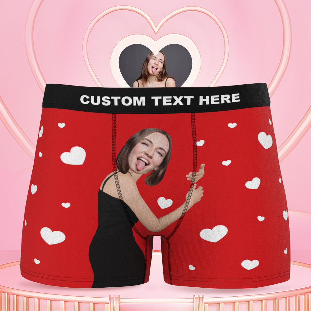 Herren-boxershorts Mit Individuellem Gesicht „hug My Dear“ Mit Herz 3d-onlinevorschau