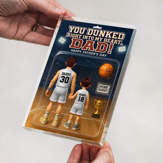 Benutzerdefinierte Figur, Personalisierte Acrylblock-plakette, Vatertagsgeschenk, Basketball-stil Für Papa, Personalisierte Spielzeug-dekor-kunst, Benutzerdefiniertes Foto, Acryl-dekorationsplakette Für Pops - dephotoblanket