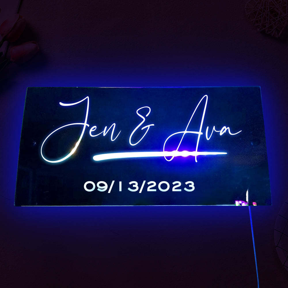 Personalisiertes Namensspiegelschild, Individuelles Led-beleuchtetes, Leuchtendes Schlafzimmerschild, Geschenk Für Kinder - dephotoblanket
