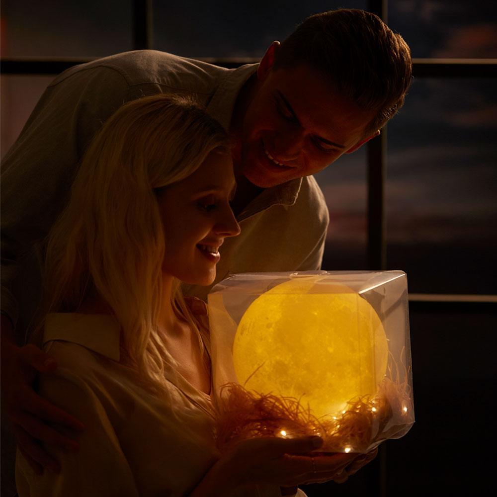 Geschenke Für Mama, Individuelles Foto, Mondlampe, Bildlicht, Graviert - dephotoblanket