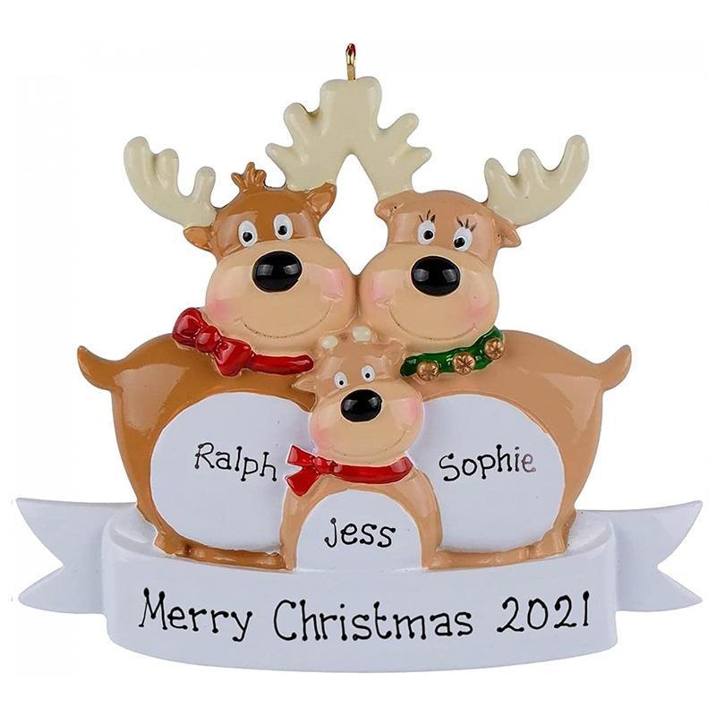 2021 Weihnachtsschmuck Rentierfamilie Anhänger Ornament Familie Von 2 3 4 5 6 Ornament Weihnachtsbaumschmuck - dephotoblanket