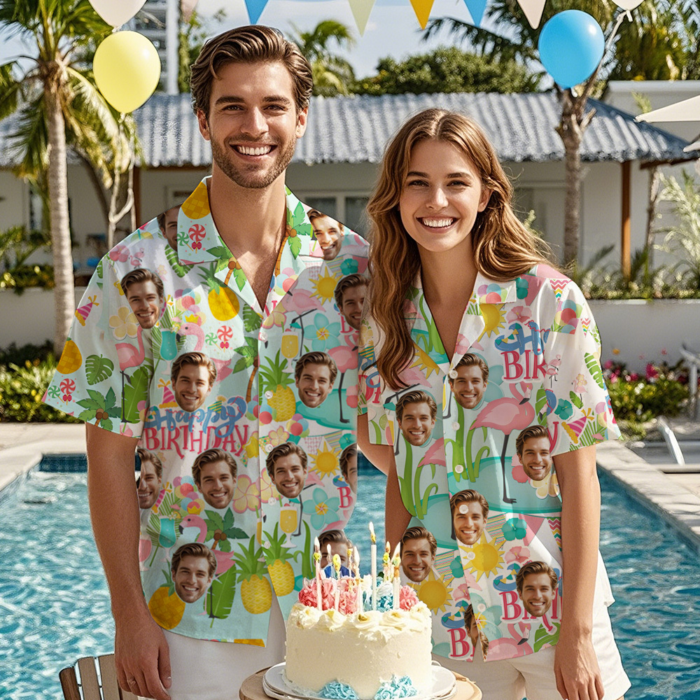 Geburtstagsfeier – individuelles Herren-Hawaii-Hemd - dephotoblanket