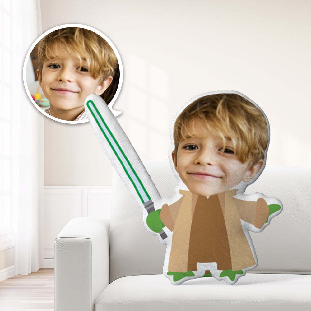 Benutzerdefinierte Star Wars Yoda Kissen Personalisierte Gesicht Minime Dekokissen Geschenke - dephotoblanket