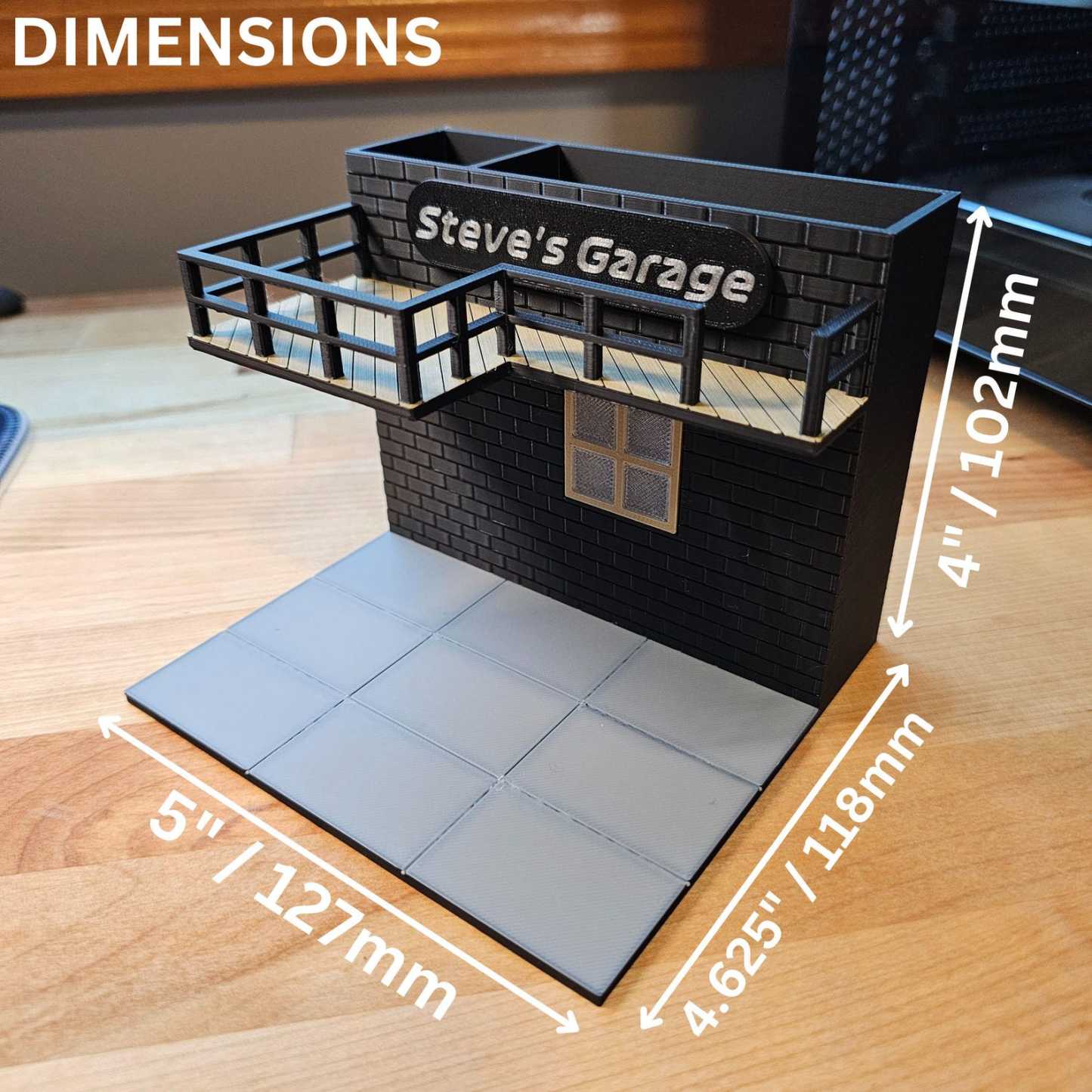 Personalisiertes Diorama Einer Diecast-autogarage, Schreibtisch-organizer, Maßstab 1:64 - dephotoblanket