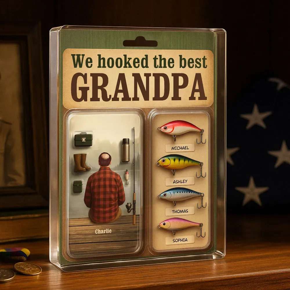 Personalisierte Acryl-blocktafel „wir Haben Den Besten Papa Und Opa Gehakt“ Mit Realistischem Figurendesign - dephotoblanket