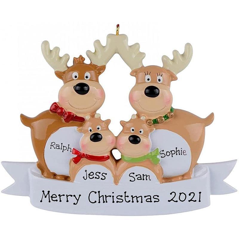 2021 Weihnachtsschmuck Rentierfamilie Anhänger Ornament Familie Von 2 3 4 5 6 Ornament Weihnachtsbaumschmuck - dephotoblanket