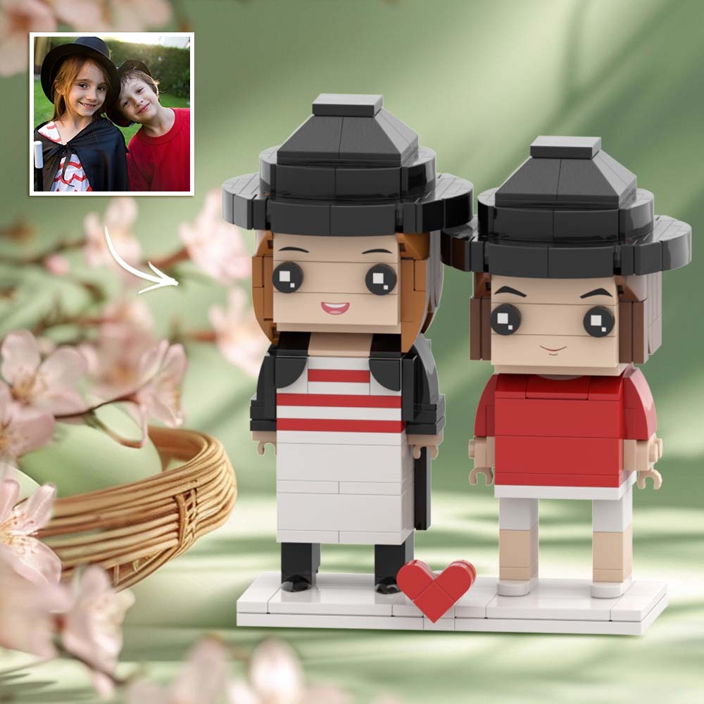 Oster-ganzkörper-2-personen-steinfiguren Nach Maß Für Frohe Ostern-kinder, Kleine Unruhestifter, Brick-me-figuren - dephotoblanket