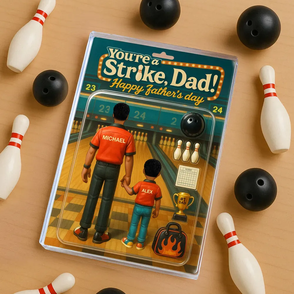 Strike! Custom Bowling Dad Acrylblock-plakette - Personalisiertes Vatertagsgeschenk Für Papa Oder Ehemann - dephotoblanket