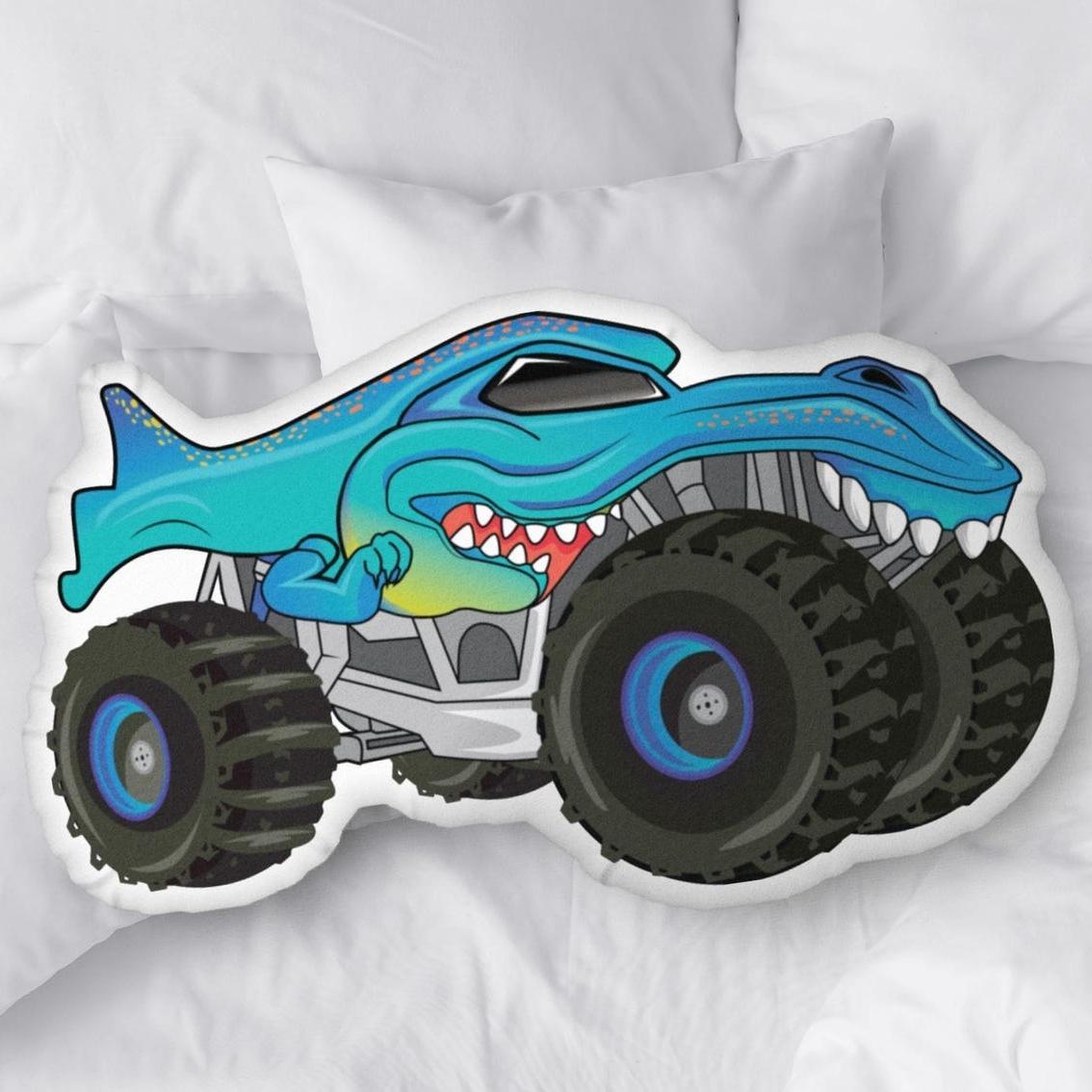 Monster Truck Kissen, Monster Truck Dekokissen, Kinderkissen, Jungenzimmer Deko - dephotoblanket