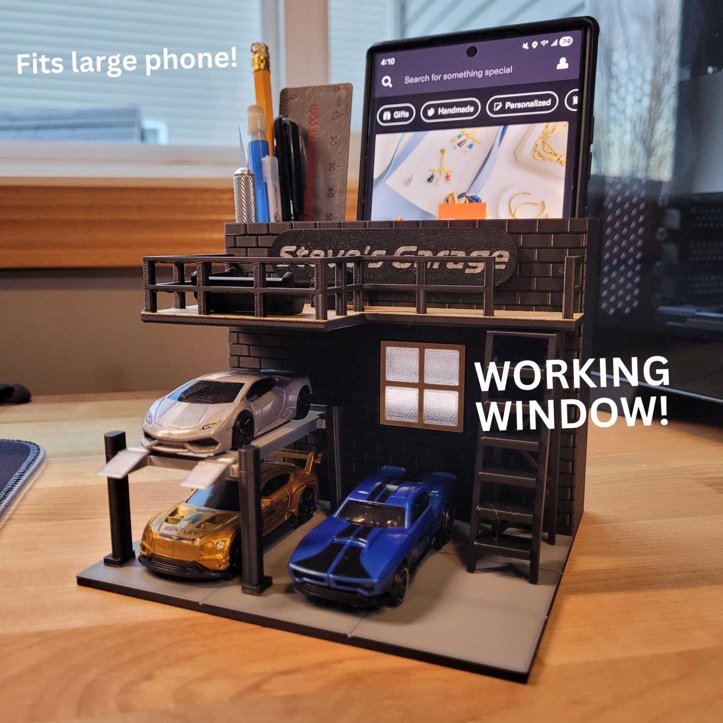 Personalisiertes Diorama Einer Diecast-autogarage, Schreibtisch-organizer, Maßstab 1:64 - dephotoblanket