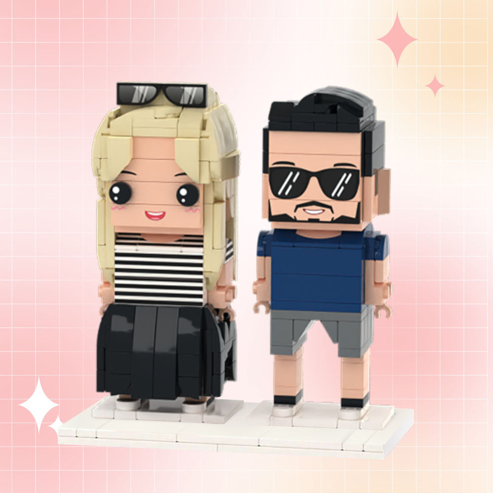 Anpassbare Ganzkörper 2 Personen Custom Brick Figuren Seaside Vacation Brick Me Figuren