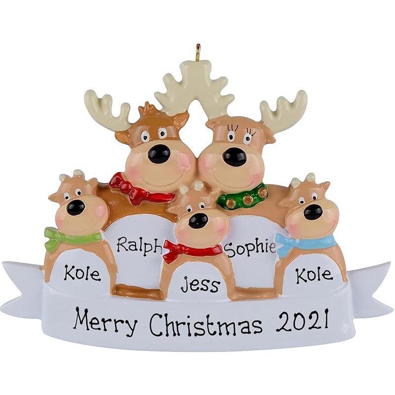 2021 Weihnachtsschmuck Rentierfamilie Anhänger Ornament Familie Von 2 3 4 5 6 Ornament Weihnachtsbaumschmuck - dephotoblanket