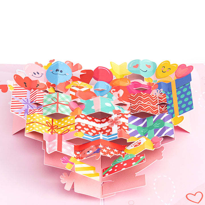 Pop-up-Karte „Dein Lächeln erhellt meine Welt“ zum Valentinstag
