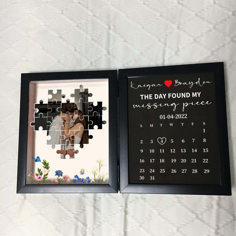 Benutzerdefinierter Fotorahmen „der Tag, An Dem Ich Mein Fehlendes Stück Gefunden Habe“ Puzzle-fotorahmen Paargeschenke - dephotoblanket
