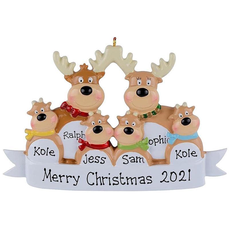 2021 Weihnachtsschmuck Rentierfamilie Anhänger Ornament Familie Von 2 3 4 5 6 Ornament Weihnachtsbaumschmuck - dephotoblanket