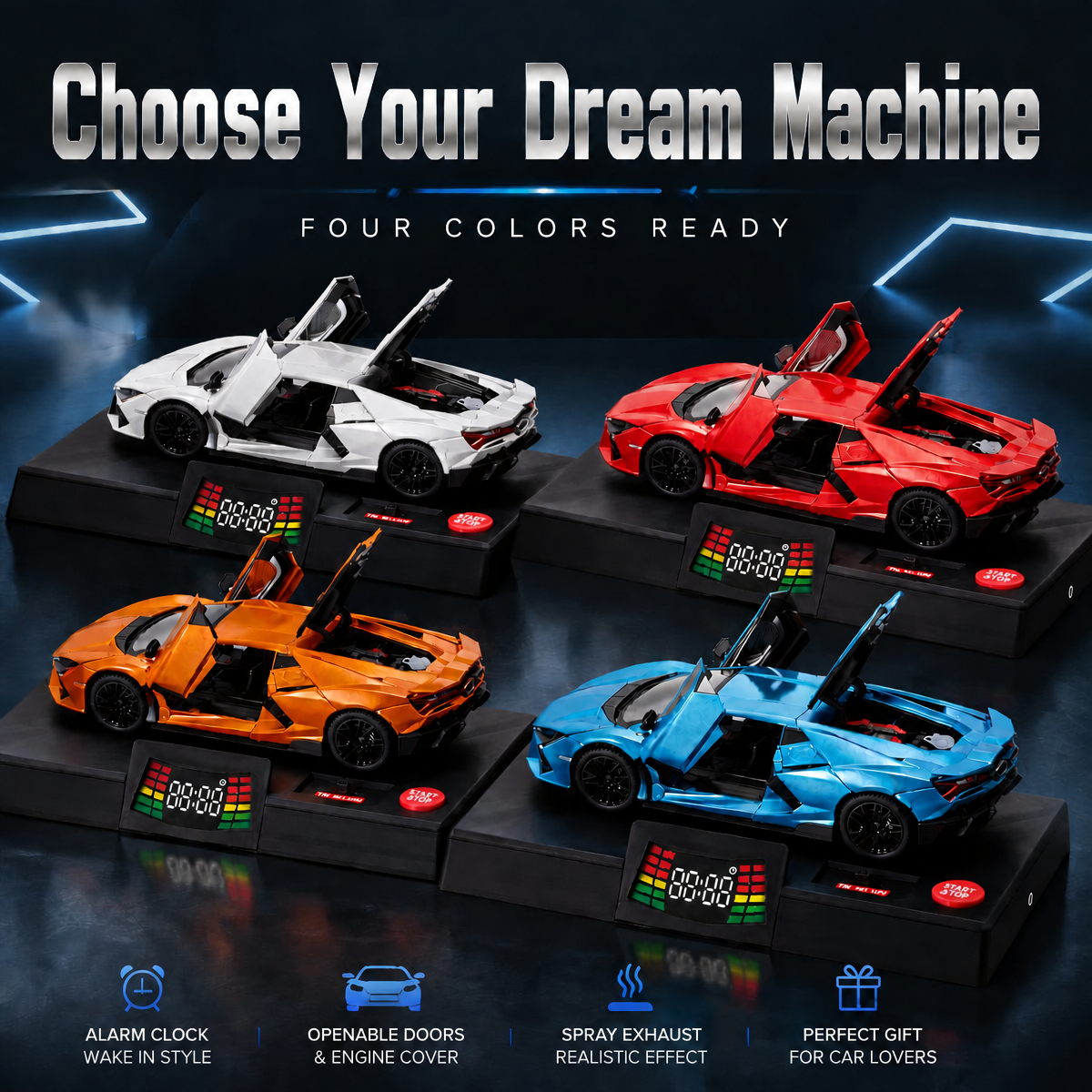 Hypercar Alarm Clock Hypercar LED Display