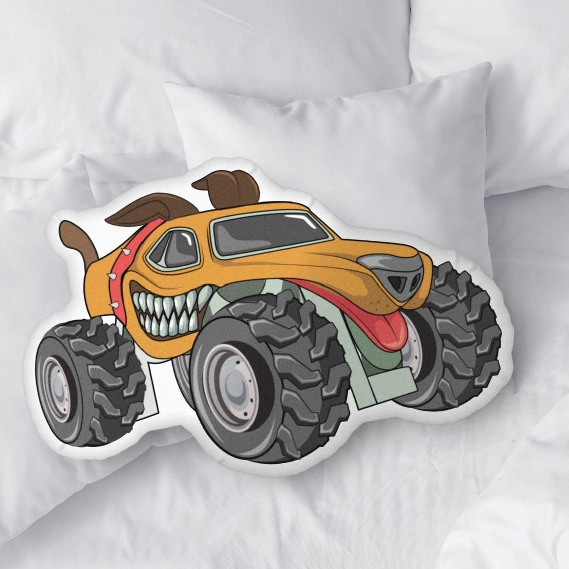 Monster Truck Kissen, Monster Truck Dekokissen, Kinderkissen, Jungenzimmer Deko - dephotoblanket