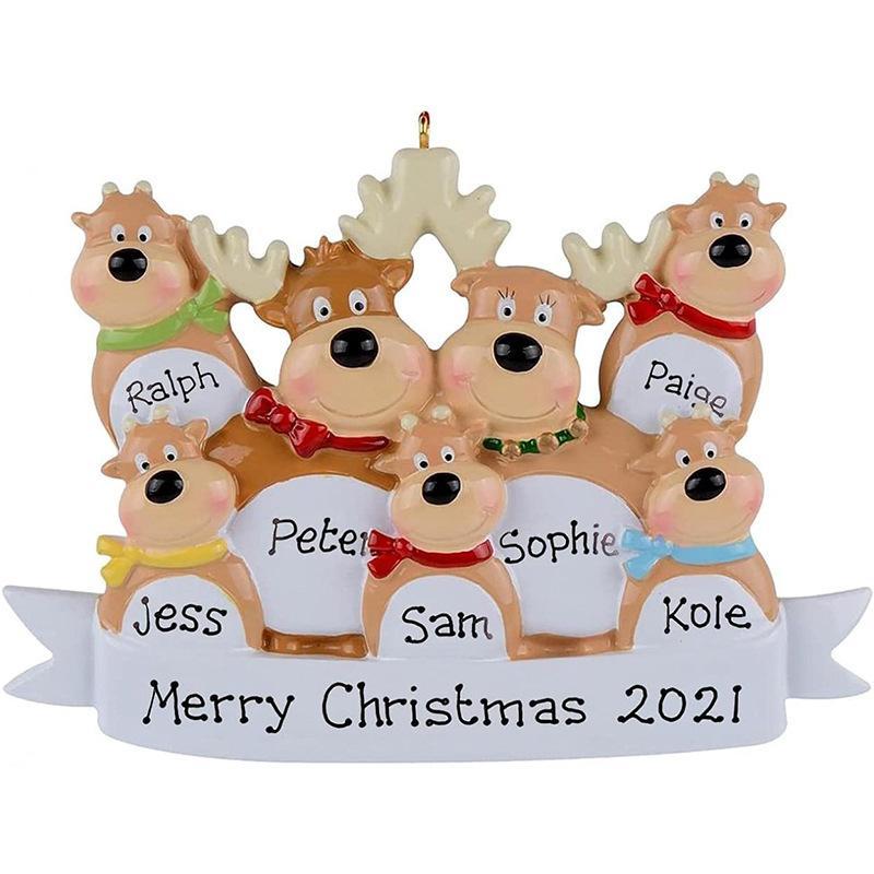 2021 Weihnachtsschmuck Rentierfamilie Anhänger Ornament Familie Von 2 3 4 5 6 Ornament Weihnachtsbaumschmuck - dephotoblanket