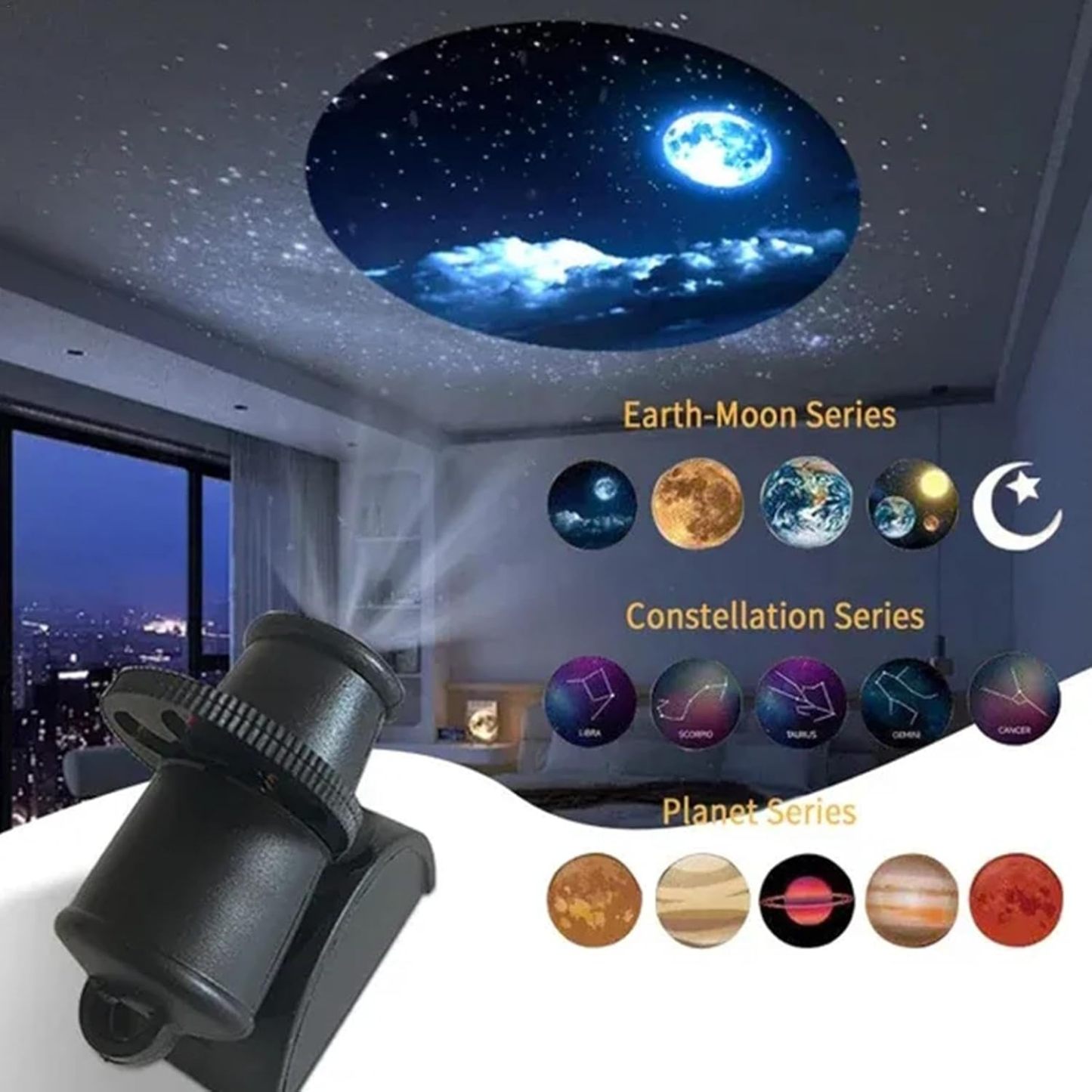 Individuell Gestaltbarer Sternen- Und Galaxienprojektor Als Nachtlicht Für Die Schlafzimmerdekoration – Ein Geschenk Für Kinder Und Erwachsene