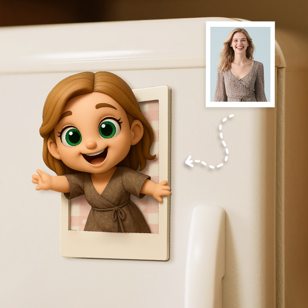 Foto Zum 3d-cartoon-kühlschrankmagnet, Personalisierter Charaktermagnet, Lustiges, Einzigartiges Geschenk Für Alle Altersgruppen