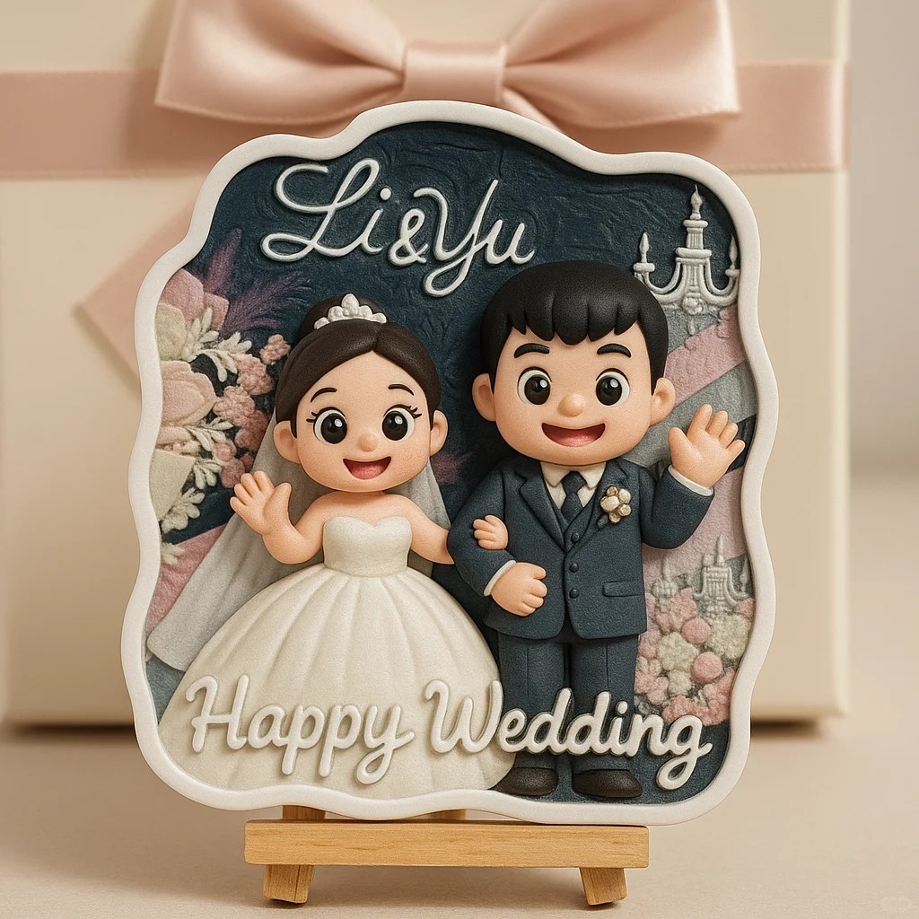 Hochzeitstag Geschenk Personalisierte 3d Mini Figur Braut Und Bräutigam Skulptur Von Foto - dephotoblanket