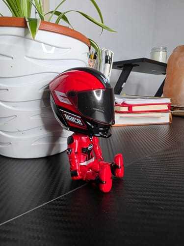 Mini-motorradfahrer-puppe, Verwandelbar, Mit Rennhelm, Biker-schreibtischdekoration, Geschenk