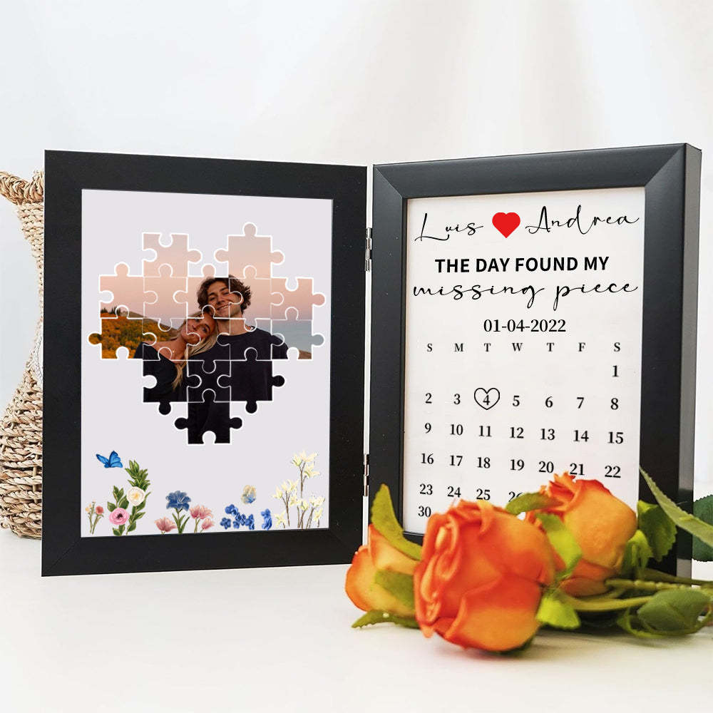 Benutzerdefinierter Fotorahmen „der Tag, An Dem Ich Mein Fehlendes Stück Gefunden Habe“ Puzzle-fotorahmen Paargeschenke - dephotoblanket