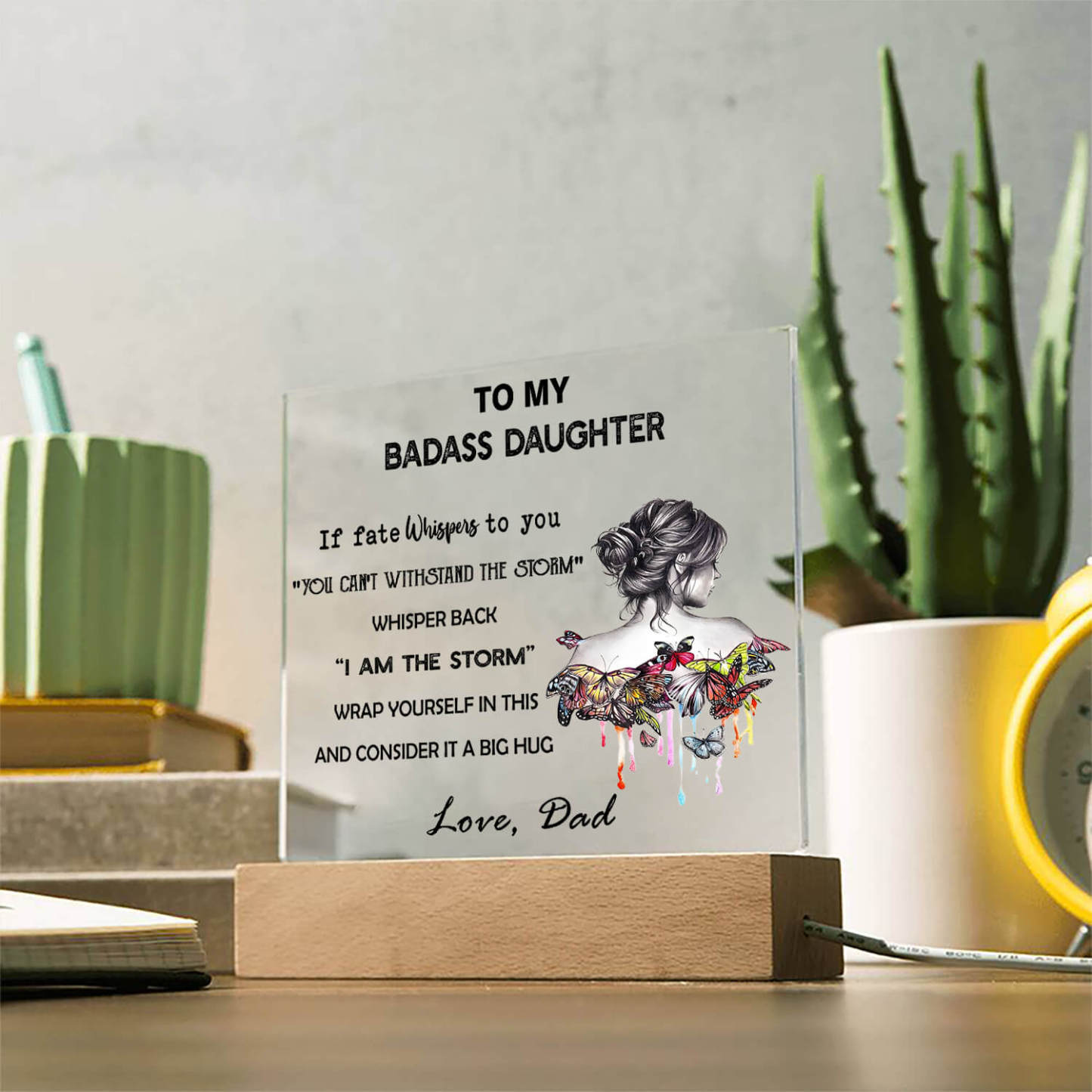 An Meine Tochter – Led-acryl-plakette