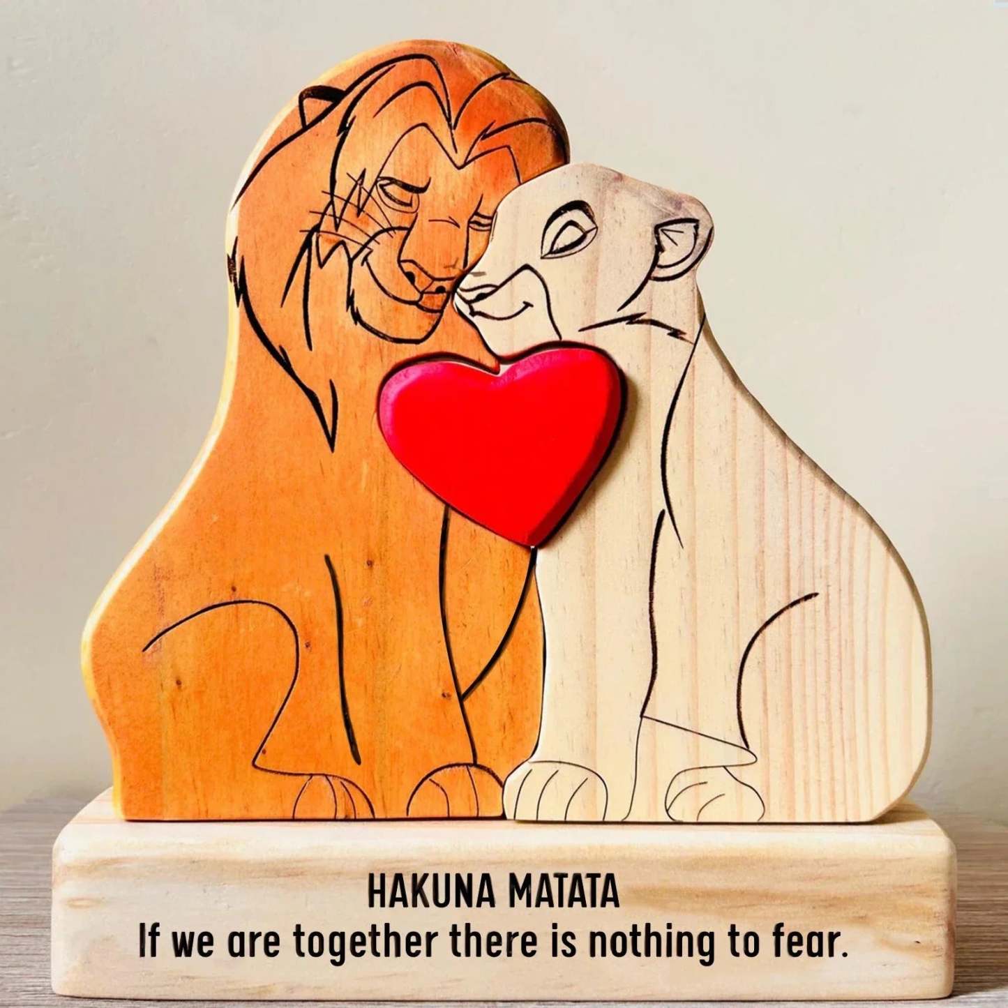Holz Löwen Familie Benutzerdefinierte Namen Puzzle Home Decor Geschenke