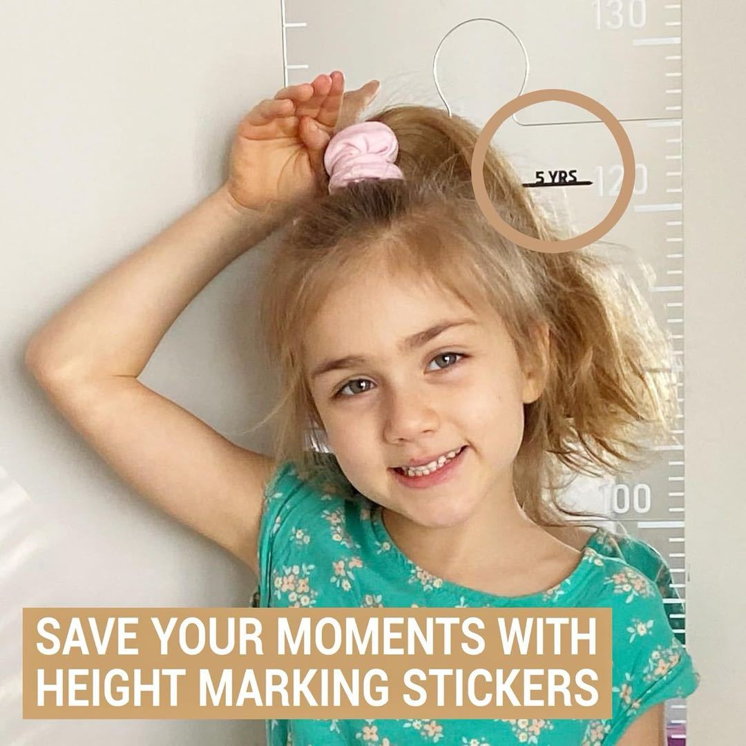 Acrylic Mirror Growth Chart Wall Sticker Kids Height Measurement Ruler in Inches & cm, Decal for Family Baby Room, Nursery, Kindergarten - dephotoblanket