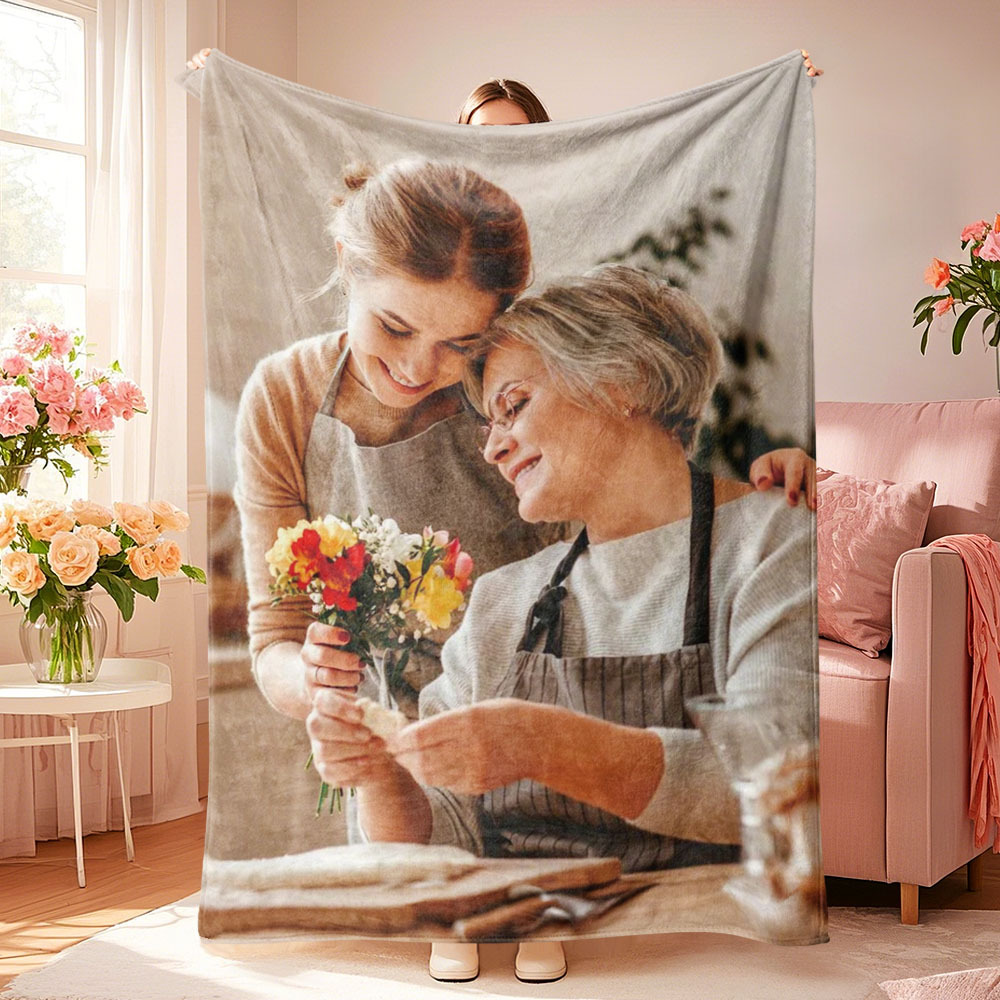 Personalisierte Fotodecke Individuelle Fotodecke für Mutter - Vatertagsgeschenke