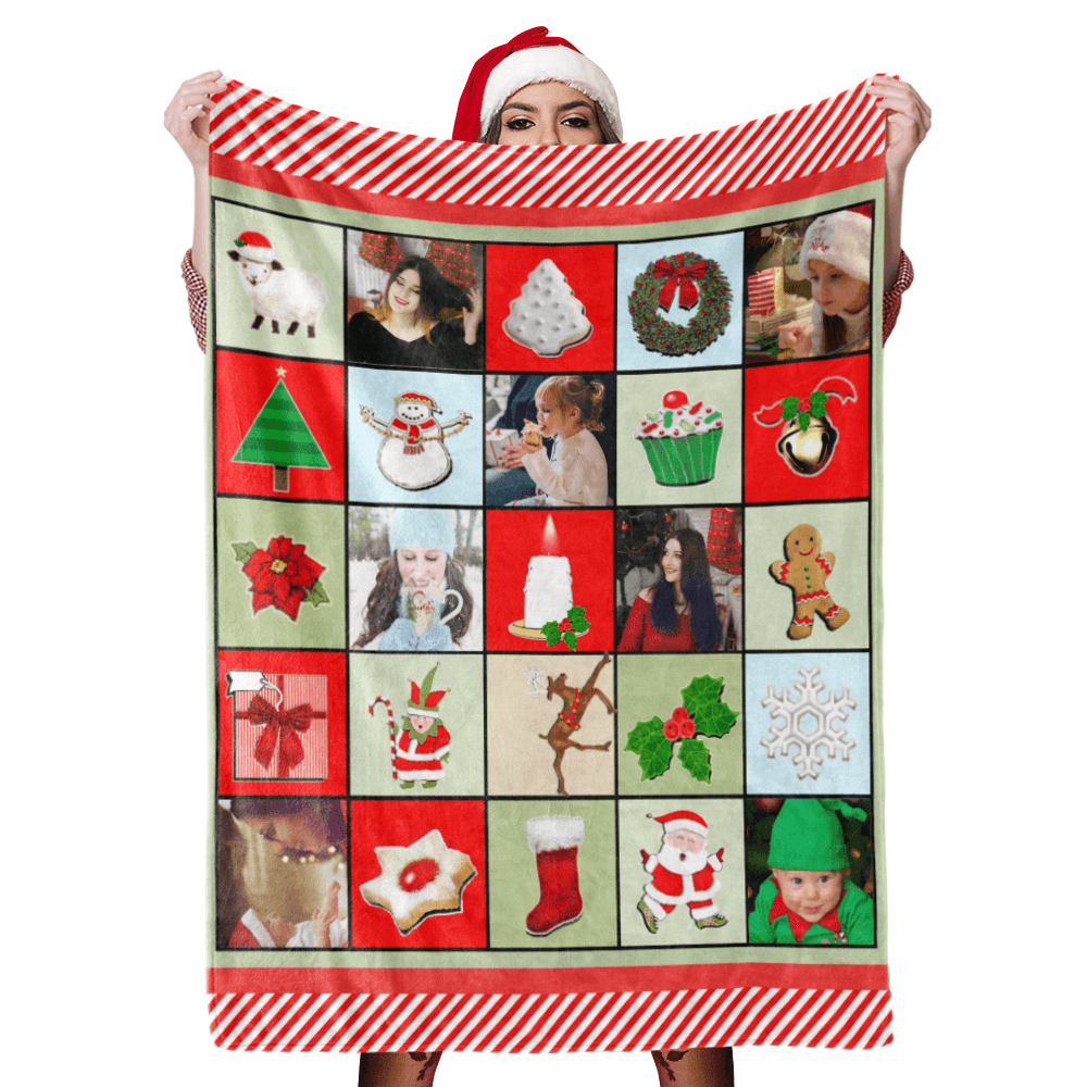 Weihnachten Decke Geschenk Foto Decke Kundenspezifische Decken Personalisierte Decke Collage Decke