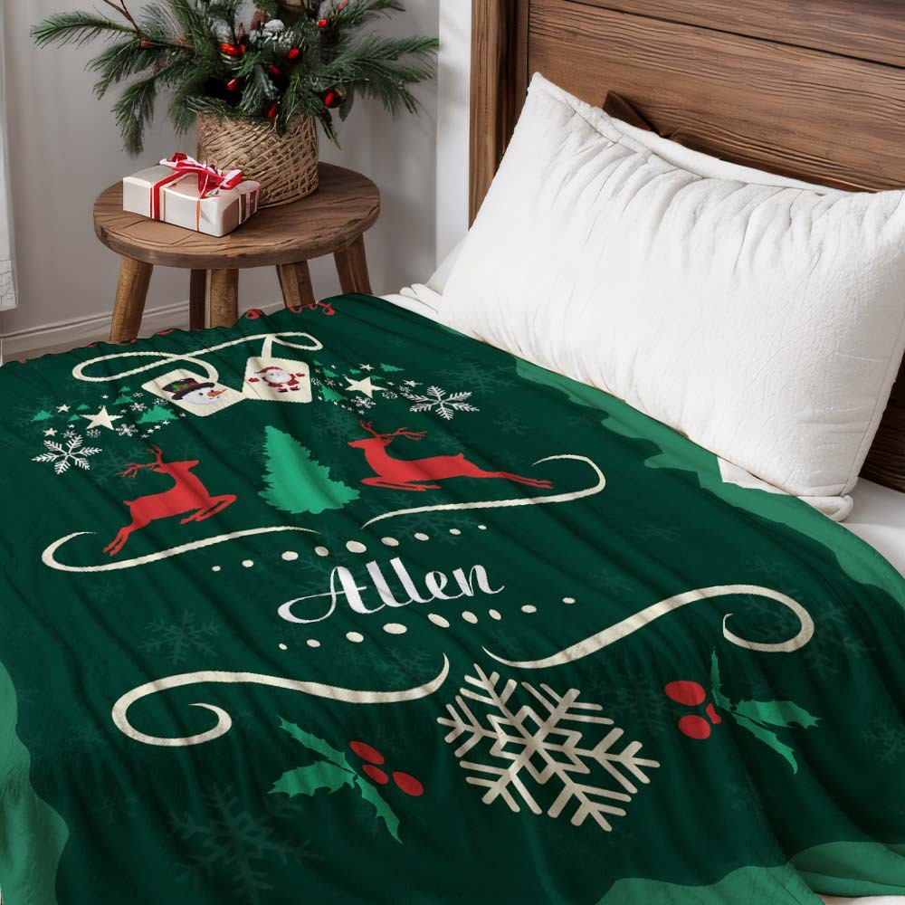 Individuelle Decke Mit Text „frohe Weihnachten“, Einzigartiges Geschenk Für Geliebte Menschen - dephotoblanket