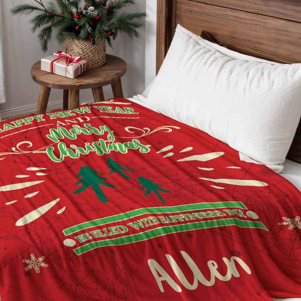 Individuelle Decke Mit Text „frohe Weihnachten“, Einzigartiges Geschenk Für Die Familie - dephotoblanket