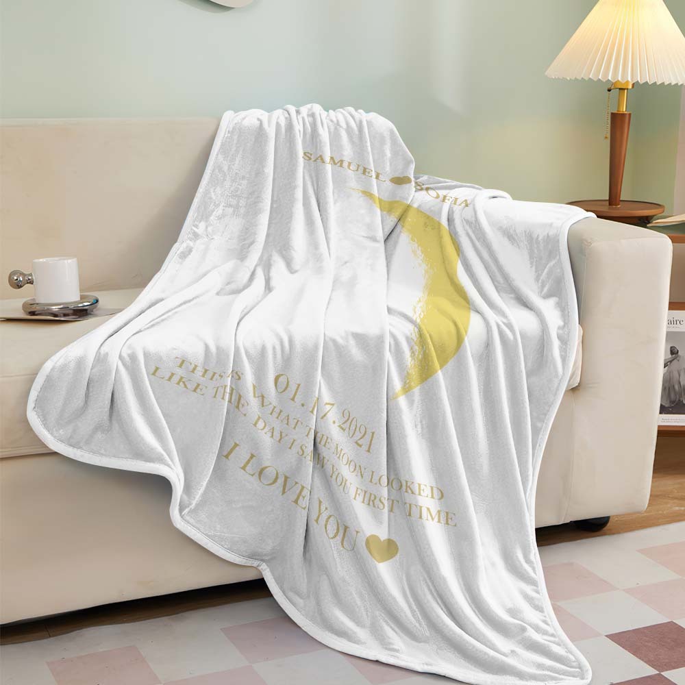 Benutzerdefinierte Mondphasendecke, Personalisierte Namen, Multistyle-hintergrunddecke, Geburtstagsgeschenk - dephotoblanket