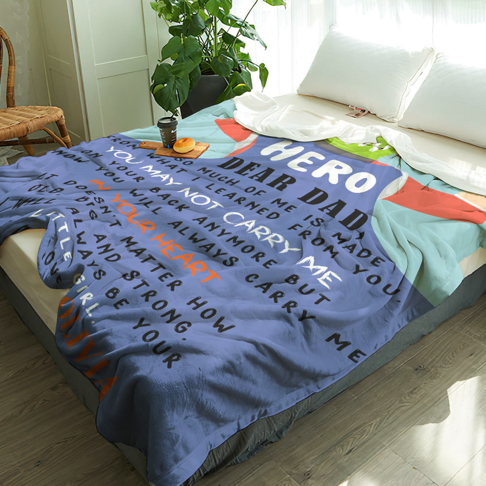Personalisierte Decke Mit Namen Und Buchstaben Für Papa, Geburtstagsgeschenk Für Papa - dephotoblanket